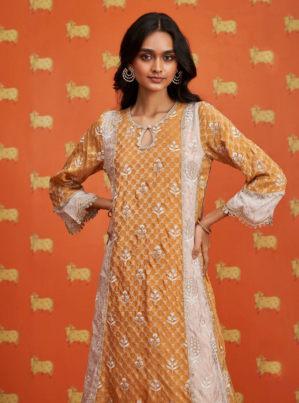 Kairee Banarsi Mustard Kurta Set