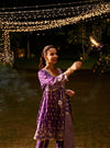 Nyah Banarsi Purple Short Anarkali Kurta Set