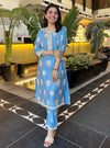 Amira Supima Satin Blue Kurta Set