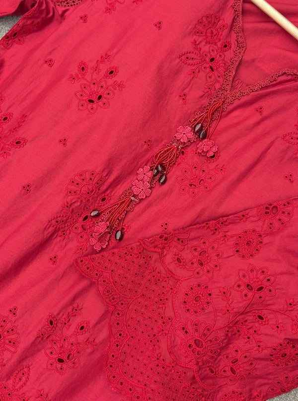 Riva Supima Cotton Red Kurta Set