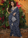 Ayana Crepe Navy Saree