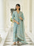 Khayal Pima Satin Blue Kurta Set