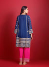 Leher Viscose Glass Organza Luxe Navy Kurta Set