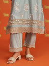 Nalin Pima Satin Light Blue Kurta Set