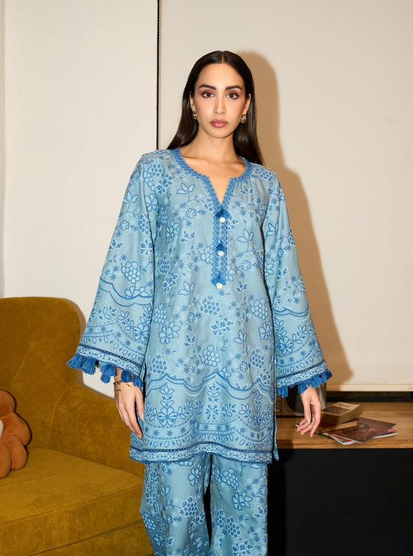Mabel Wool Light Blue Kurta Set