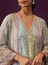 Sawika Organza Light Blue Anarkali Kurta Set