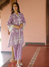 Aalaya Supima Cotton Violet Kurta Set