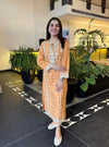 Kuhoo Supima Cotton Orange Kurta Set