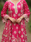 Aavya Supima Cotton Fuschia Anarkali Kurta Set