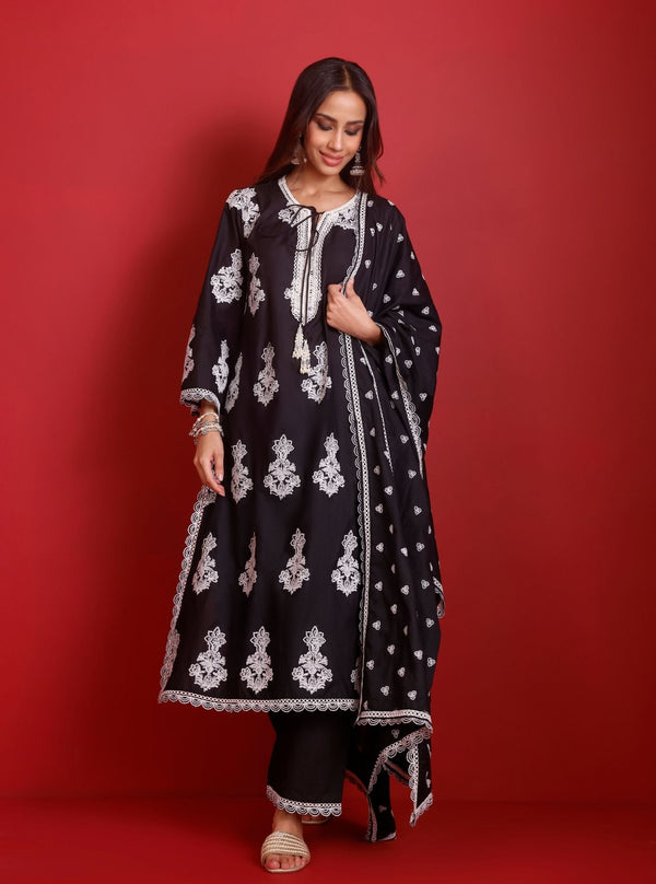 Rimi Supima Cotton Black Kurta Set