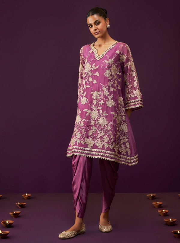 Sunee Organza Grape Kurta Set