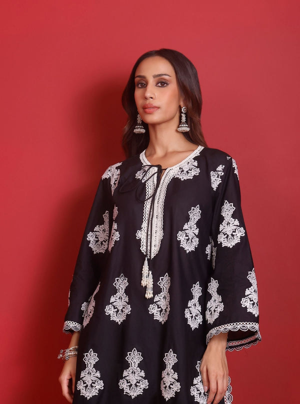 Rimi Supima Cotton Black Kurta Set