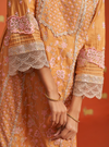 Anchali Pima Satin Orange Kurta Set