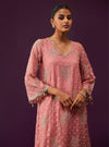 Suwanni Organza Mauve Kurta Set