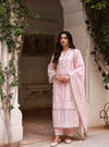 Taveya Organza Pink Kurta Set