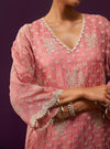 Suwanni Organza Mauve Kurta Set