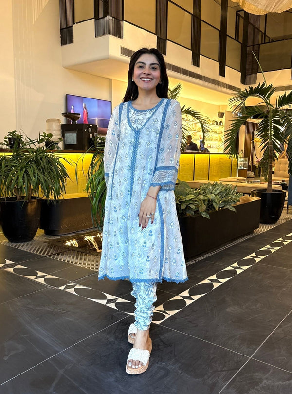 Leilani Organza Blue Kurta Set