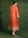 Katha Organza Orange Anarkali Kurta Set
