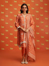 Yihwa Cupro Satin Burnt Orange Kurta Set