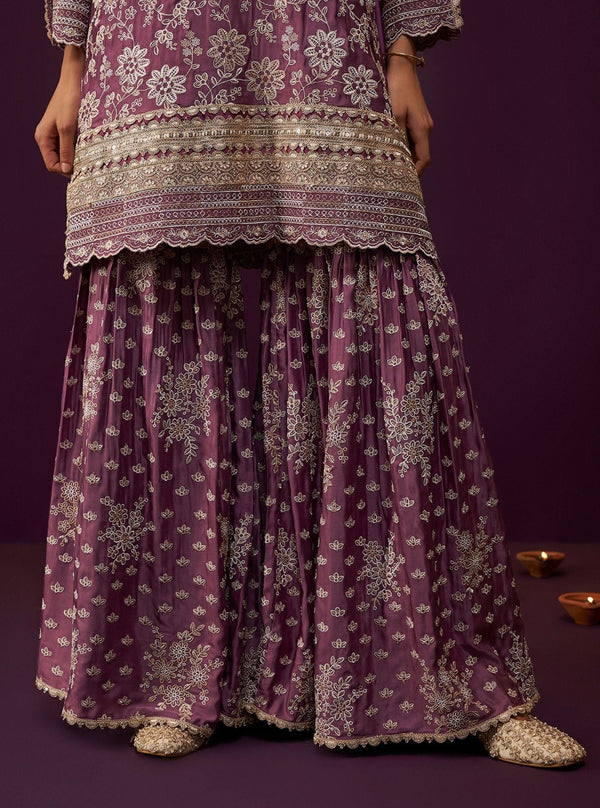 Briar Cupro Satin Purple Kurta Set