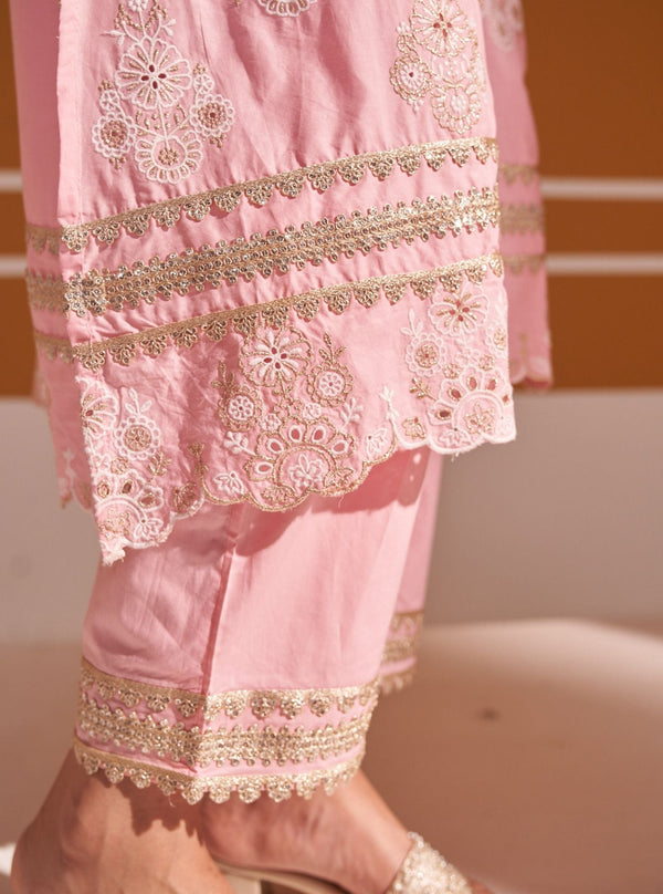 Kaeo Supima Cotton Pink Kurta Set