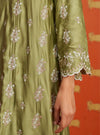 Callaia Cupro Satin Moss Green Kurta Set