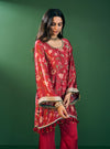 Arvi Cupro Satin Red Kurta Set