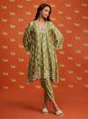 Callaia Cupro Satin Moss Green Kurta Set