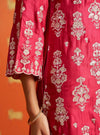 Florentina Cupro Satin Fuschia Kurta Set