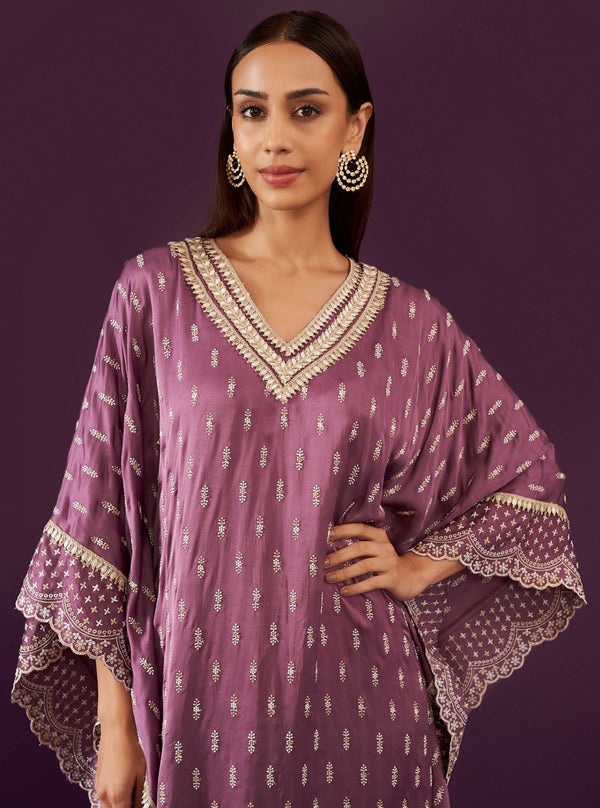 Florian Cupro Satin Purple kaftan