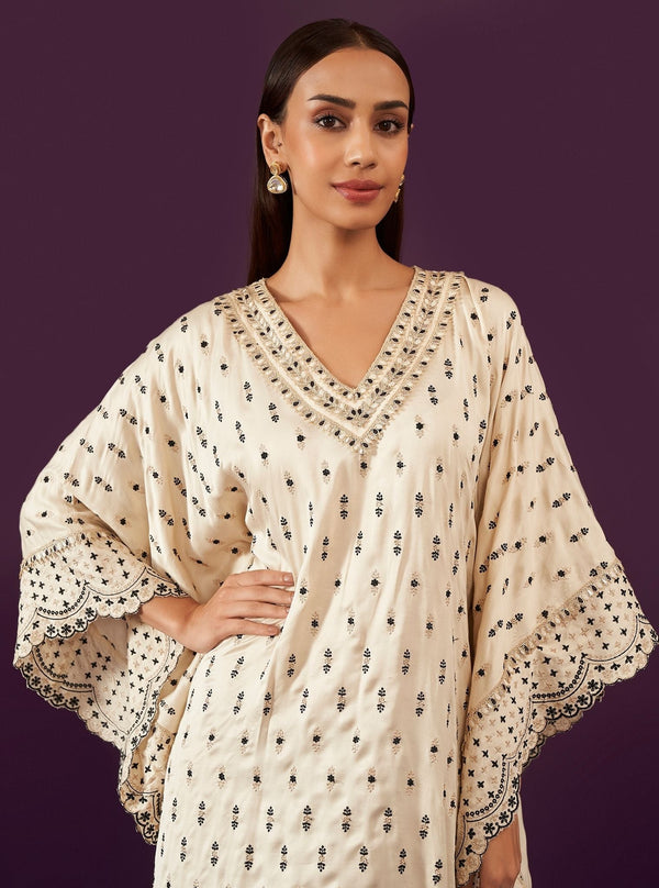 Florian Cupro Satin Off White kaftan