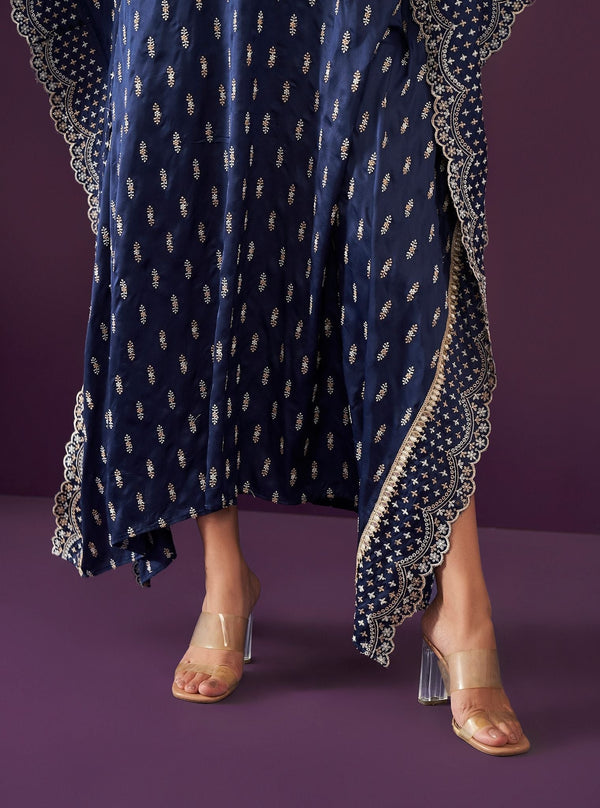 Florian Cupro Satin Navy kaftan