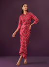 Florine Cupro Satin Fuschia Co-ord Set