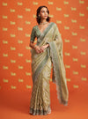 Aniyah Banarsi Moss Green Saree