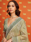 Aniyah Banarsi Moss Green Saree