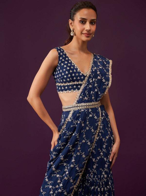 Ayana Crepe Navy Saree