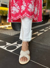 Love Song Supima Cotton Red Kurta With Slit Pant
