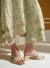 Kwanjal Organza Green Kurta Set