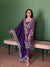 Nyah Banarsi Purple Short Anarkali Kurta Set
