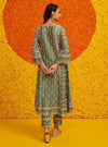 Saathiya Organza Satin Teal Blue Kurta Set