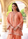 Pralika Bemberg Satin Orange Kurta Set