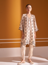 Callaia Cupro Satin Off White Kurta Set