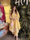 Aavya Supima Cotton Yellow Anarkali Kurta Set