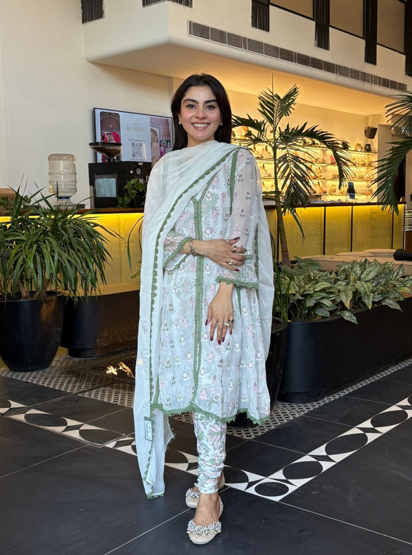 Leilani Organza Green Kurta Set
