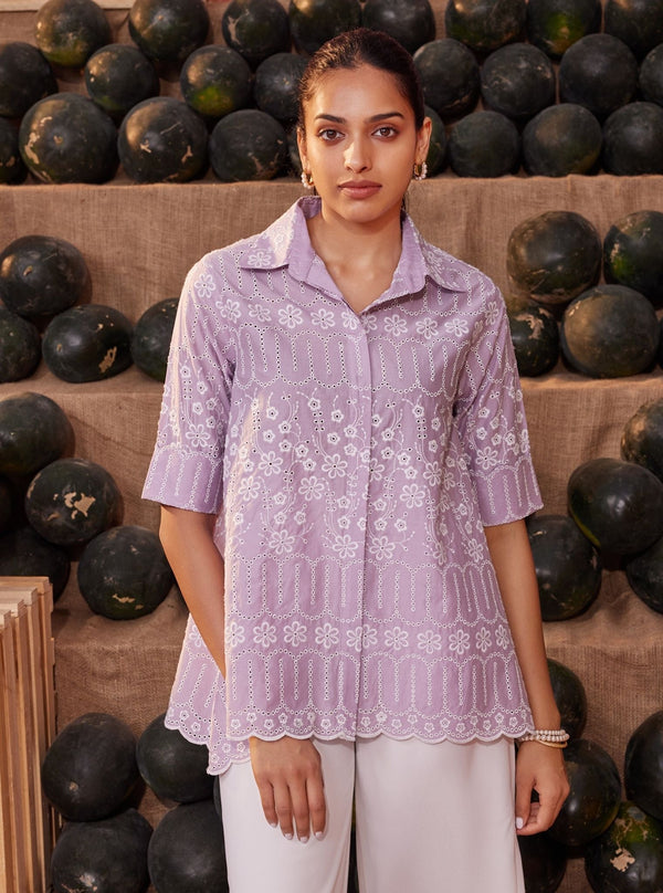 Erica Supima Cotton Lilac Shirt