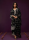 Emon Cupro Satin Black Kurta Set