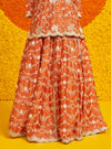 Fitoor Organza Satin Burnt Orange Kurta Set