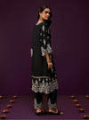Emon Cupro Satin Black Kurta Set