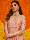 Palki Organza Satin Pink Kurta Set