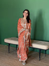 Intira Tissue Linen Satin Burnt Orange Kurta Set